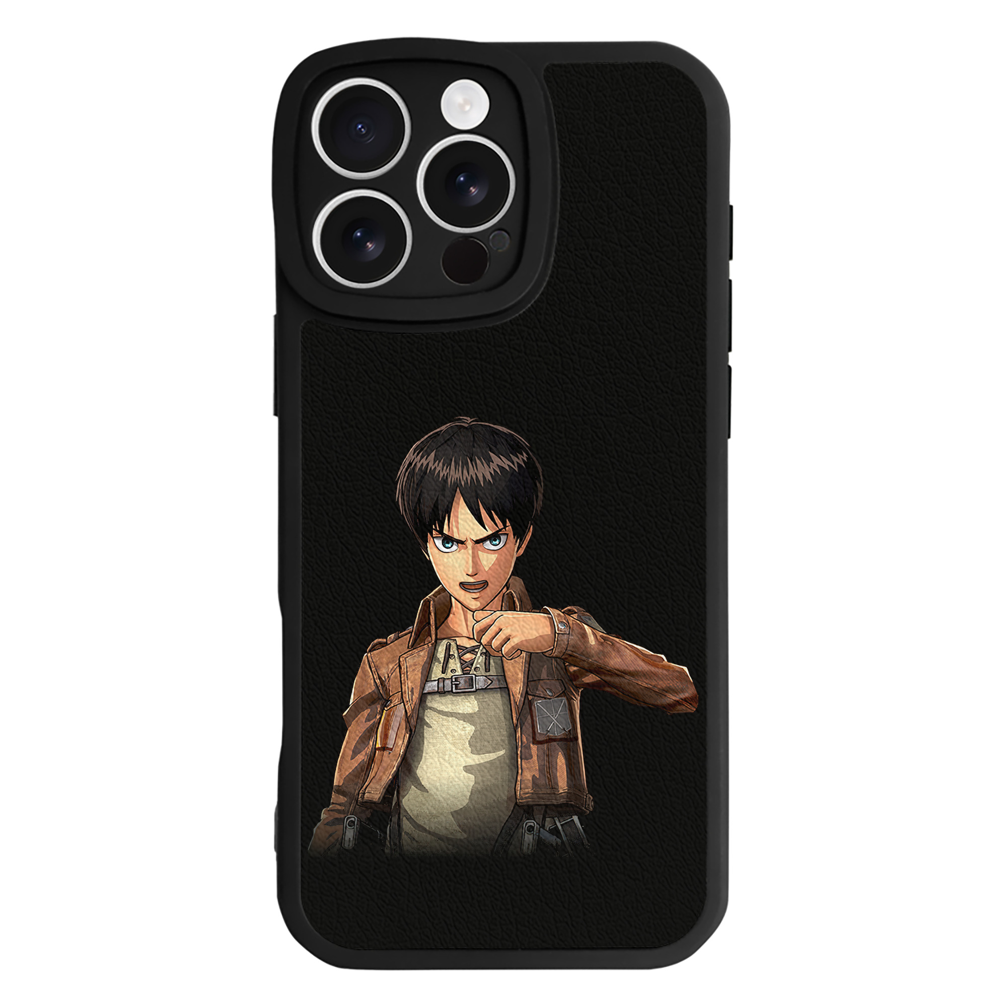 （画像用） 進撃の巨人 エレン･イェーガー Attack on Titan Eren Jäger 【iPhone 16シリーズ対応】シリコンスマホケース（レザー調） 材質：シリコン